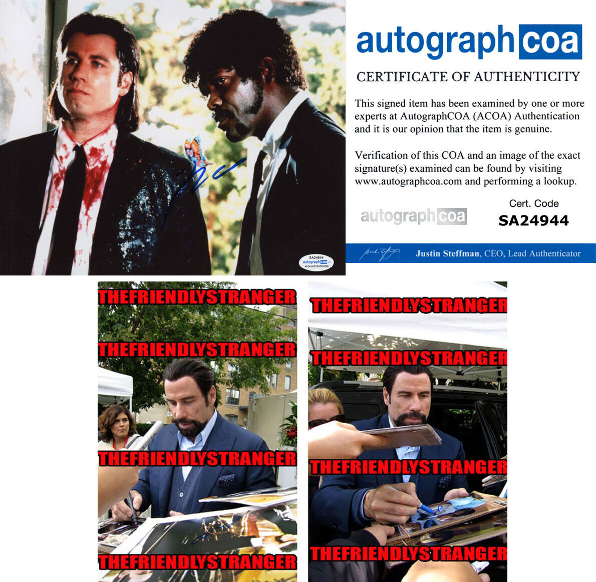 JOHN TRAVOLTA signed Autographed PULP FICTION