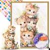 Diamond Painting -DIY Round Partial AB Drill Cat Jenga(45x55cm)