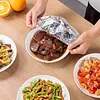 Reusable Aluminum Foil Food Covers Elastic Bowl Covers Fits Various Dish Shapes Food Warmers for Home Dining Parties Outdoor Picnics