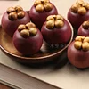 Solid wood mangosteen carving creative hand-held pieces Home desktop small ornaments