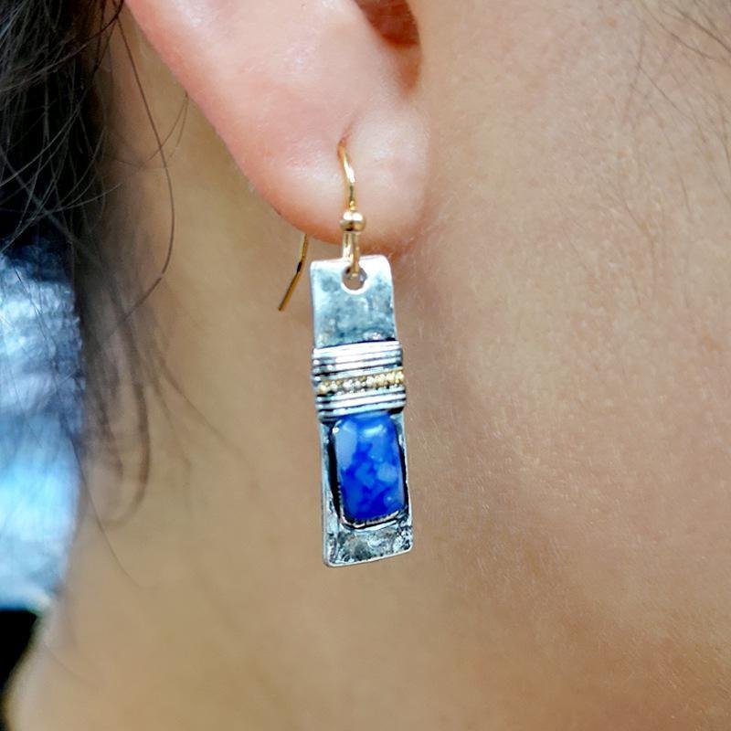 Women retro handmade stone earings