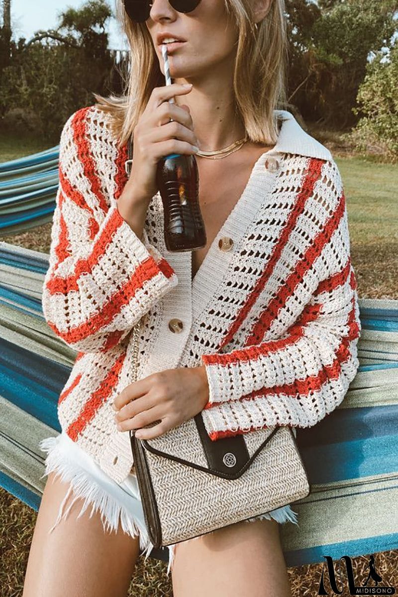 MidiSono - Head In The Clouds Crochet Cardigan Short Set