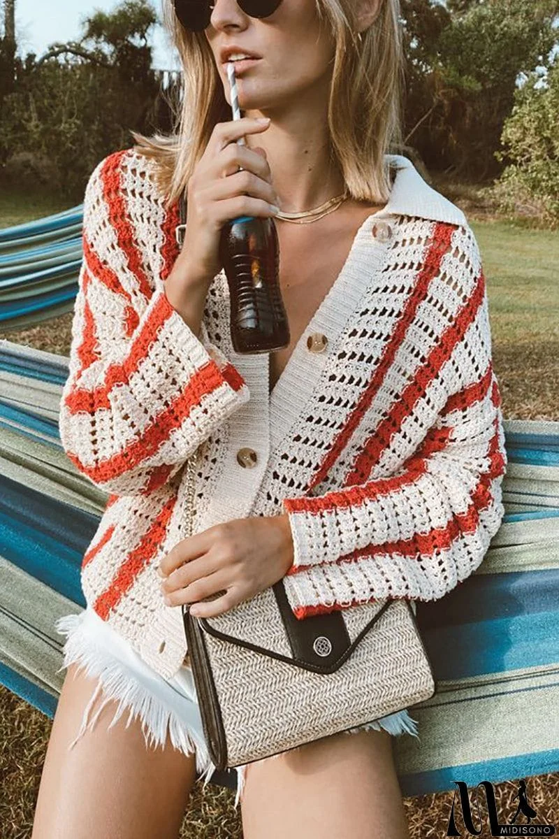 MidiSono - Head In The Clouds Crochet Cardigan Short Set