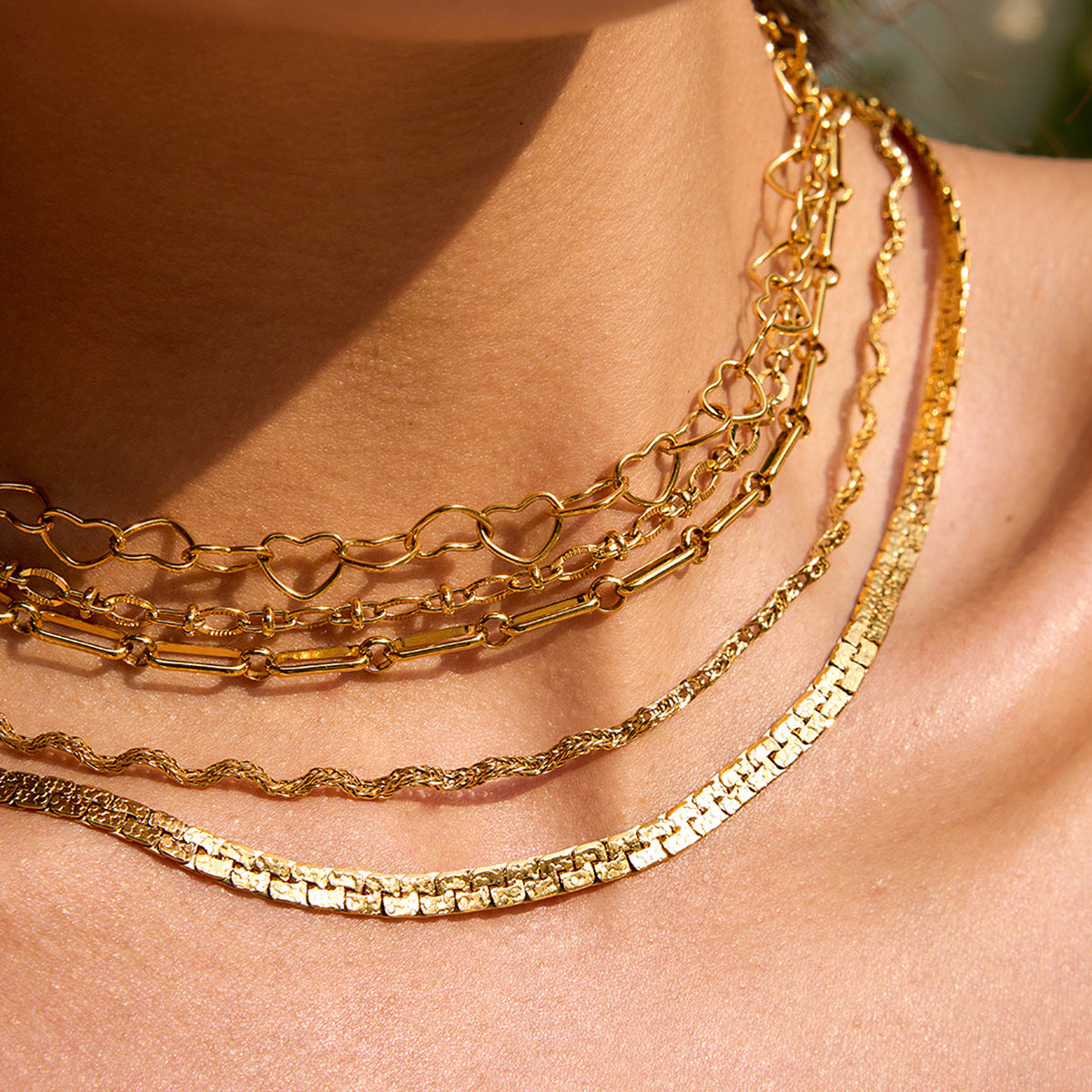 Jie Ding Titanium Steel Necklace Simple Snake Bone Chain Clavicle Chain Popular Stainless Steel Necklace