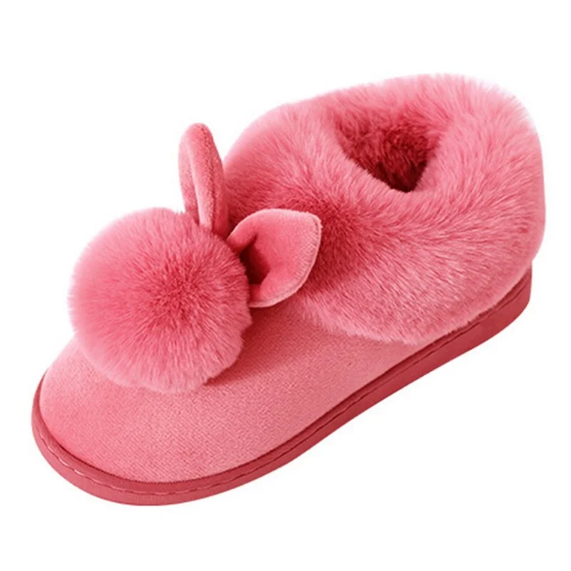 Women Winter Slippers Plush Female Indoor Home Slipper Shoes Casual Ladies Soft Comfort Warm House Shoes Woman Furry Rabbit Ears