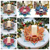  DIY Diamond Painting 3D Puzzle Irregular Shapes Mandala Lotus Shaped Candle Aromatherapy Holder Tray Decor Kit
