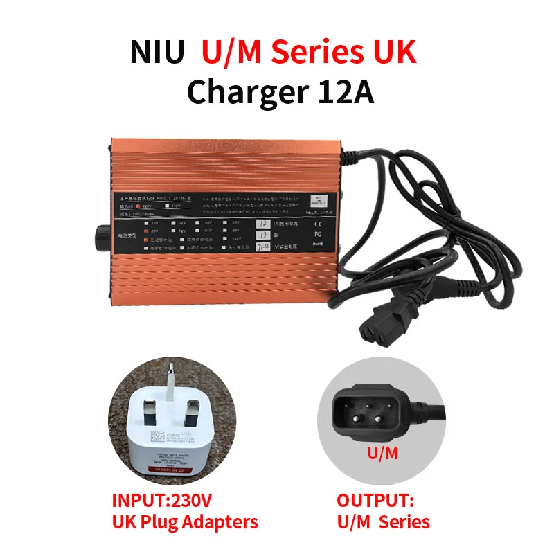 For NIU U M N Fast Charger 12A Large Current Charging Communication Protocol Compatible UQi MQi NQi N1s