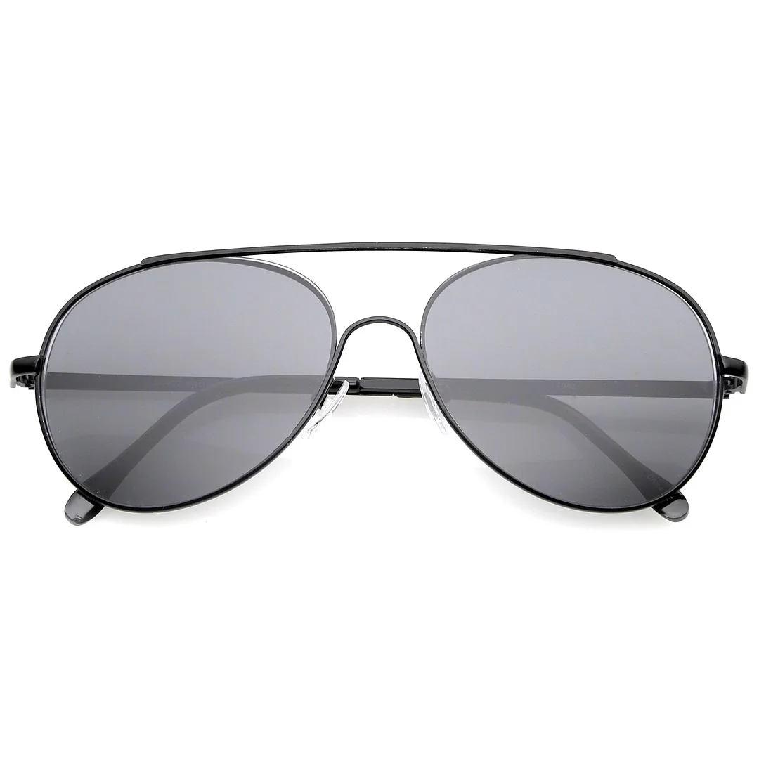 Classic Brow Bar Semi-Rimless Lens Aviator glasses 57mm