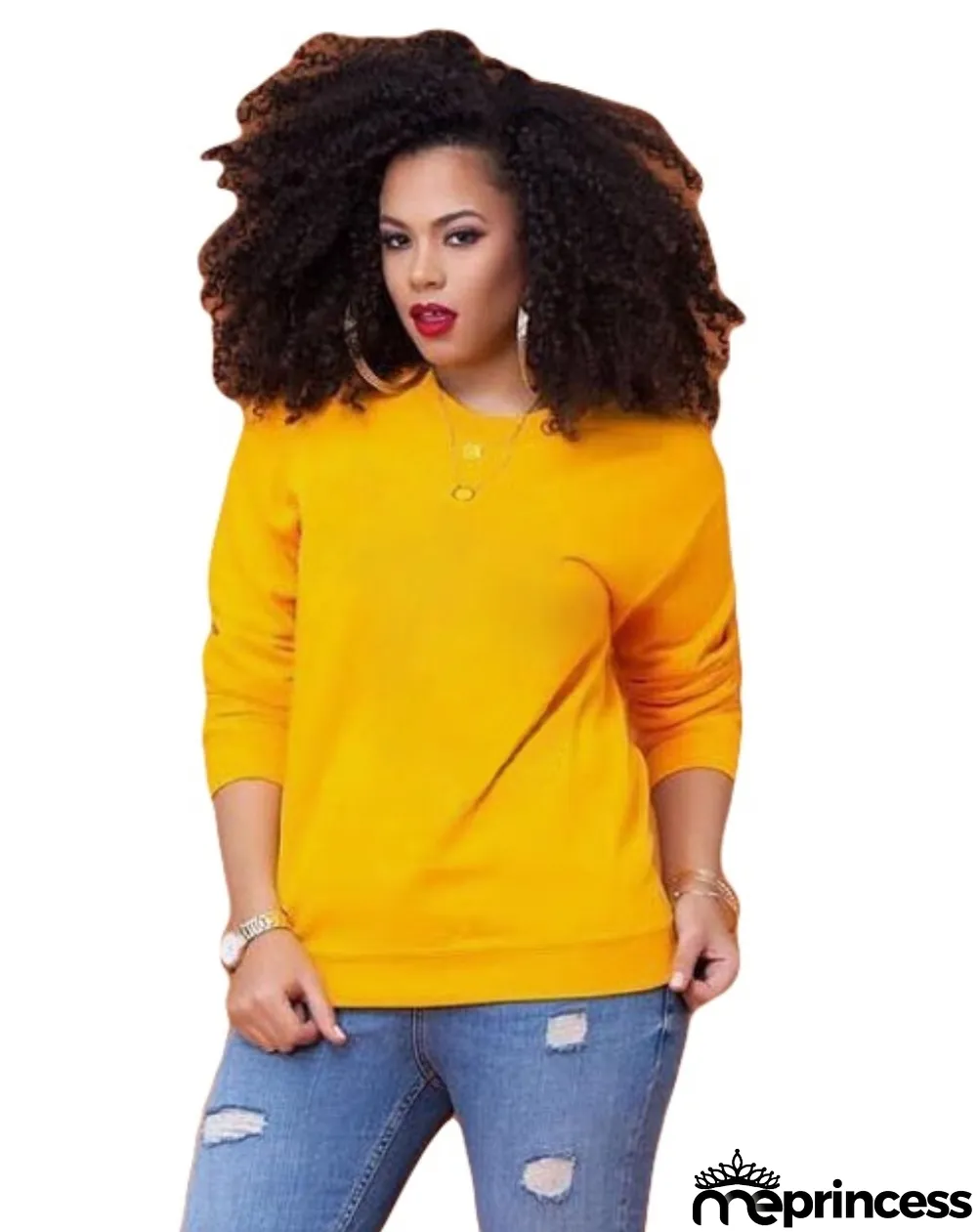 Autumn Round Neck Plain Shirt