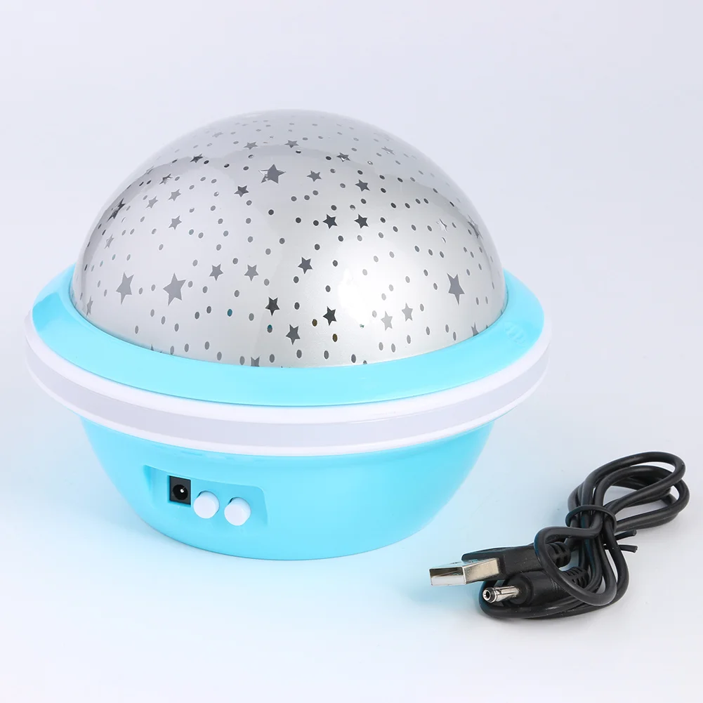 UFO Shaped Starry Sky LED Projector Light USB Kid Night Decor Lamp (Blue)