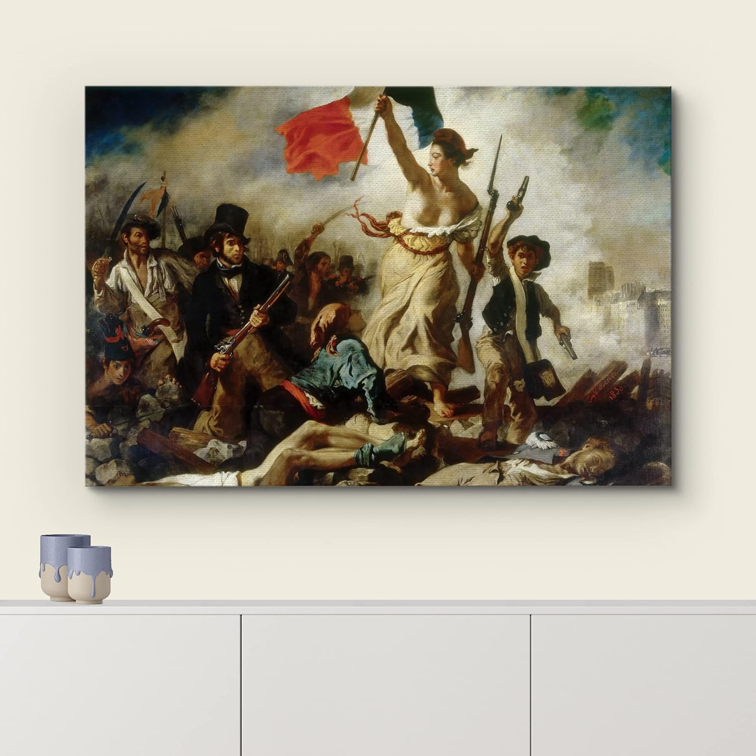 Liberty Leading the People by Eugene Delacroix Canvas Wall Art 