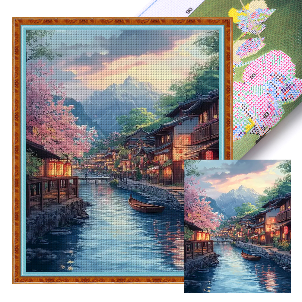 Jiangnan Scenery Full 14CT Pre-stamped Canvas(45*55cm) Cross Stitch