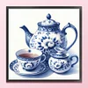 Blue And White Porcelain Tea Set-11CT Stamped Cross Stitch 40*40cm/15.75*15.75in