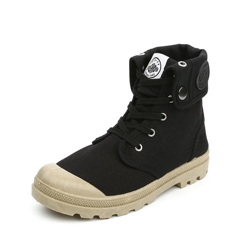 Comemore Women's Canvas Boots 2021 2022 Autumn Retro Casual Female Shoes High-top Sneakers Women Flanging Fashion Combat Booties