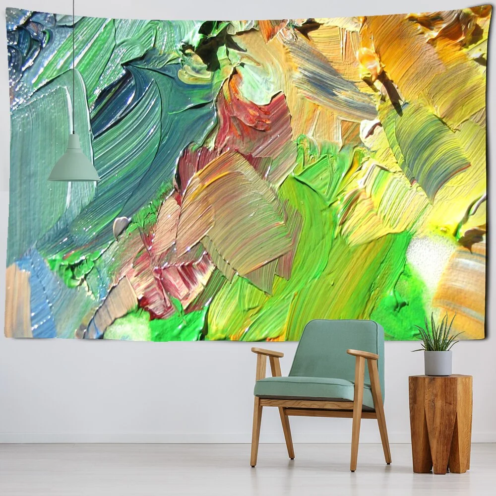Abstract Oil Paint Wall Hanging Boheme Mandala Tapestry 3D Home Decor Living Room Background Wall Carpet Cloth Hippie Blanket