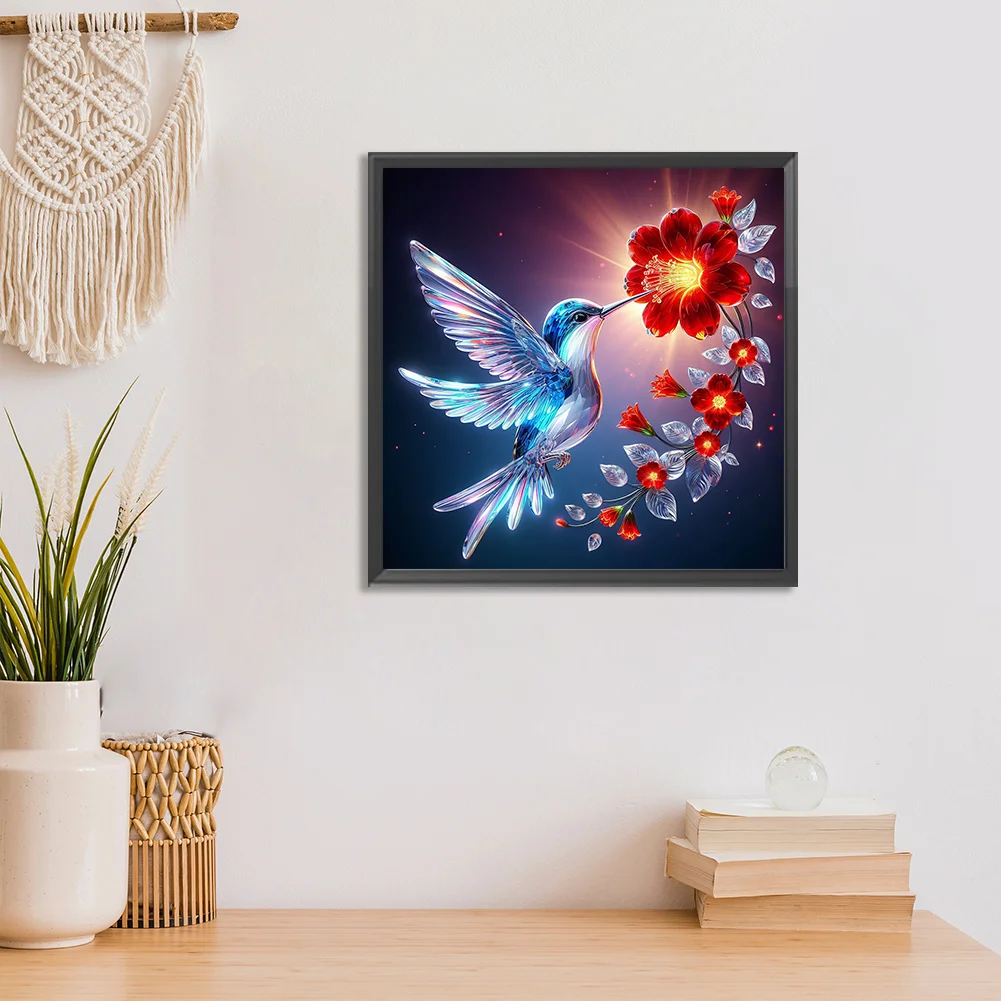 Diamond Painting - Full Round Drill - Bird and Flowers(Canvas|30*30cm)