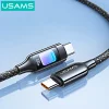 USAMS Zinc Alloy Colorful Light Data Cable