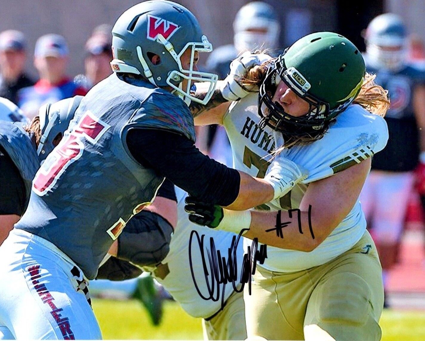 Alex Cappa Humboldt State hand signed autographed 8x10 football Photo Poster painting