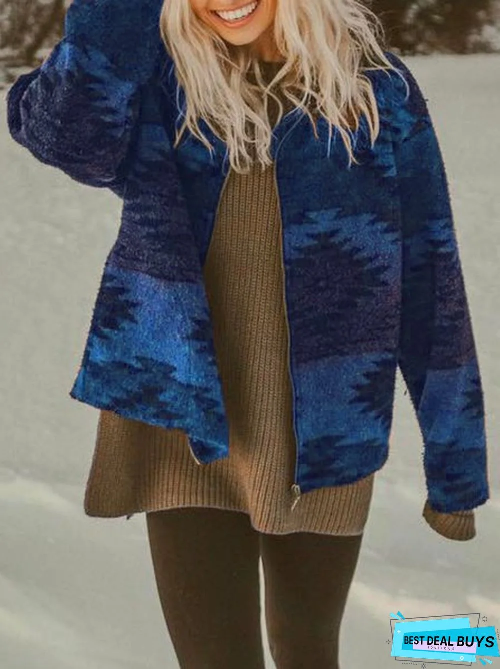 Vintage Floral-print Tribal Casual Jacket