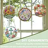 4Pcs Diamond Painting Flower Window Pendants Suncatcher Hanging Kits for Home Porch Farmhouse