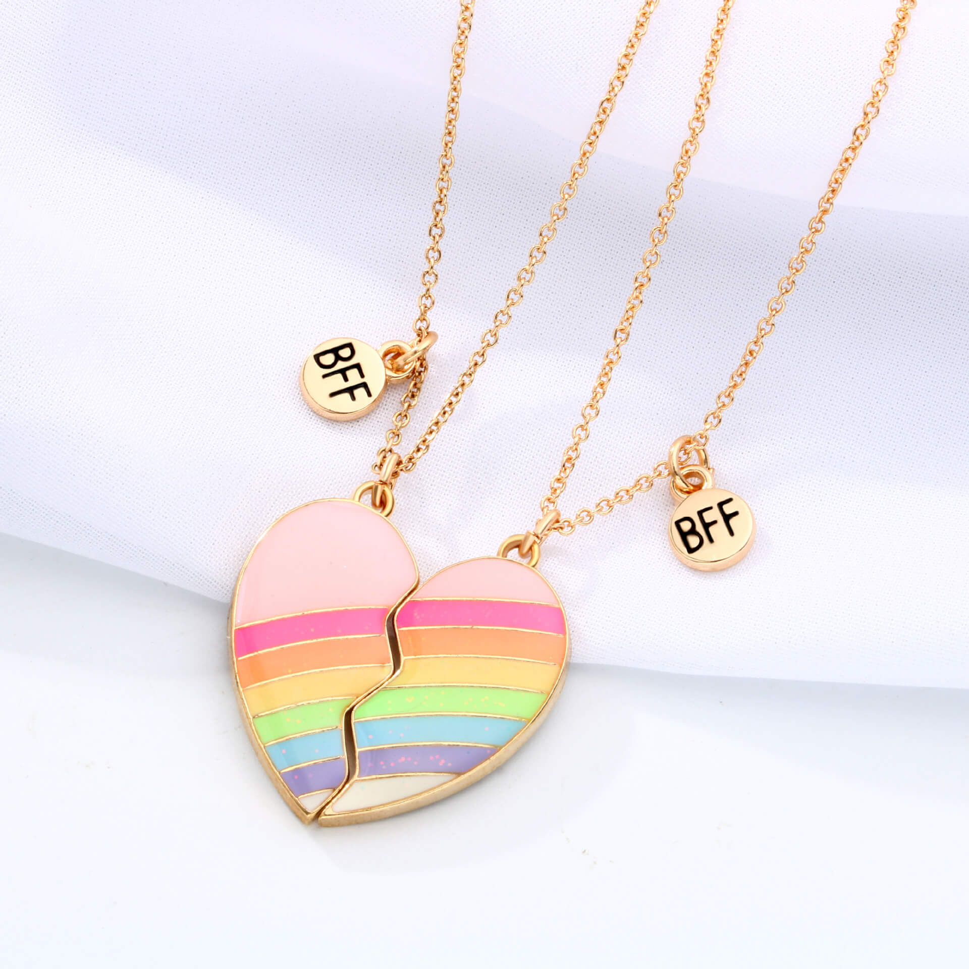 Loveyoufancy LoveYouFancy Rainbow Heart Necklace 1 Pair