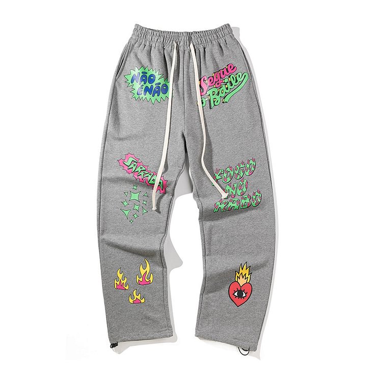 Men's plus Size Retro Sports Trousers Elastic Waist Casual Pants Trousers Men Pants