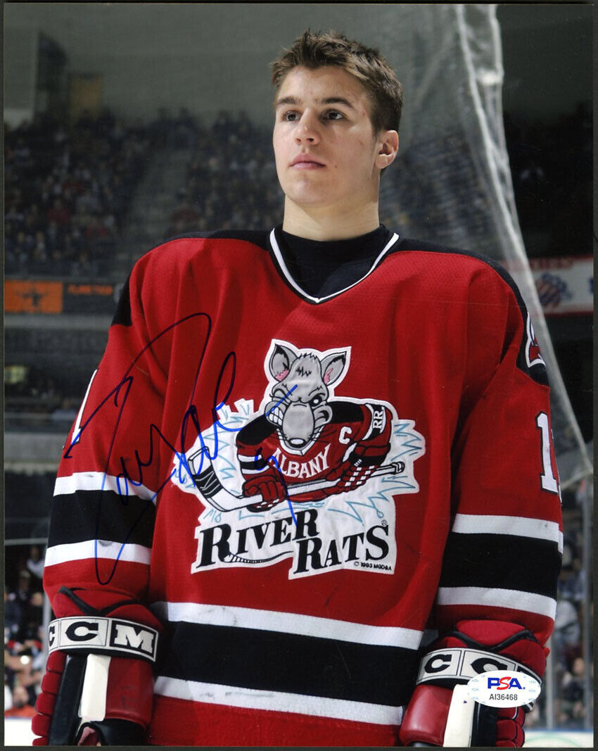 Zach Parise SIGNED 8x10 Photo Poster painting New Jersey Devils River Rats PSA/DNA AUTOGRAPHED