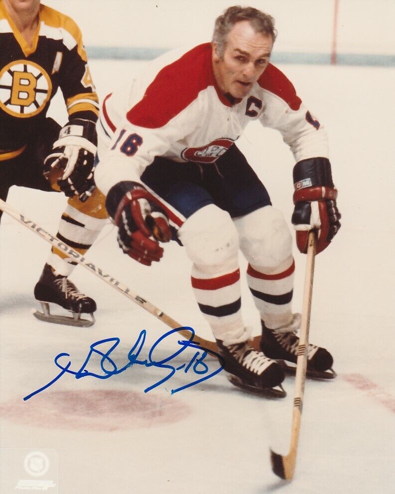 VINTAGE HENRI RICHARD SIGNED MONTREAL CANADIENS 8x10 Photo Poster painting #3 HHOF Autograph