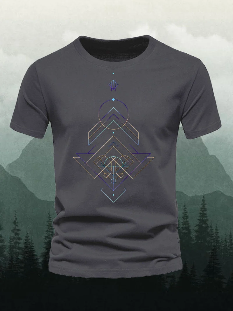 Men's Star Geometric Short-Sleeved Shirt in  mildstyles