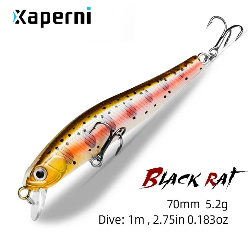 Xaperni hot model 70mm 5.2g professional quality magent weight fishing lures minnow crank Artificial Bait Tackle