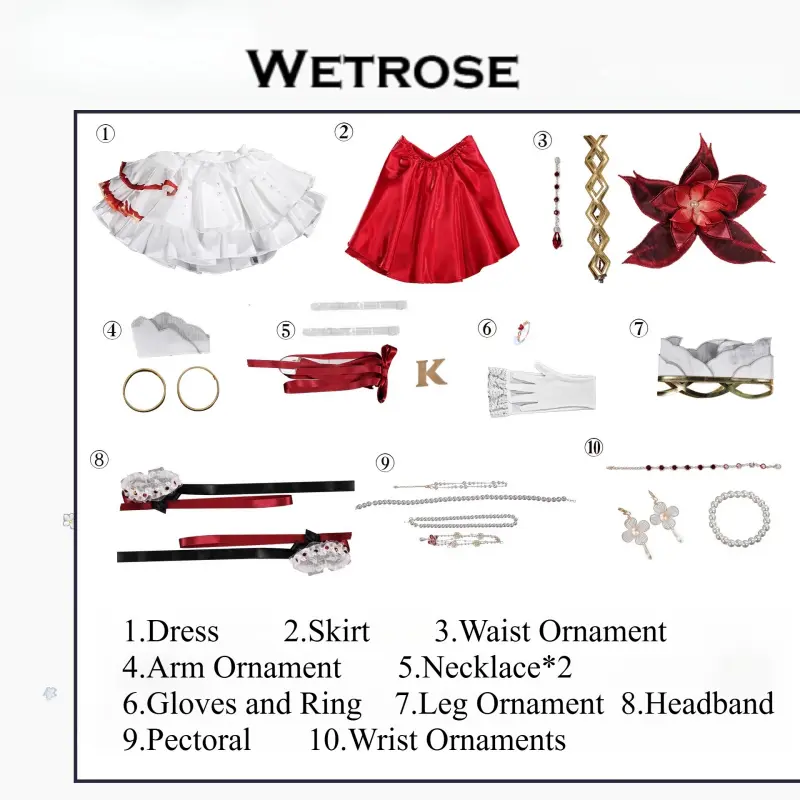 [Wetrose] Pre-Order Wuthering Waves & KFC Collab Camellya Dress Game Outfit Cosplay Costume 