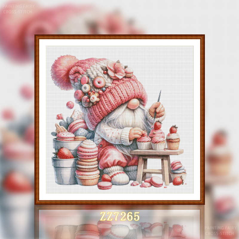 [ZZ7265-Cake Dwarf]  Painting Fairy Cross Stitch