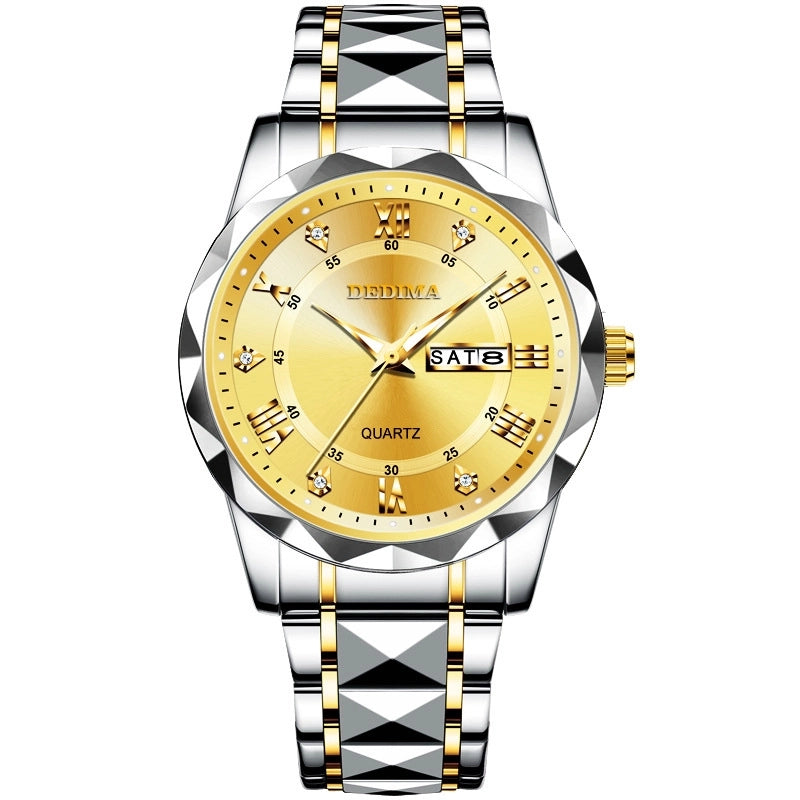 Casual Classic Style Color Block Solid Color Buckle Quartz Men’s Watches