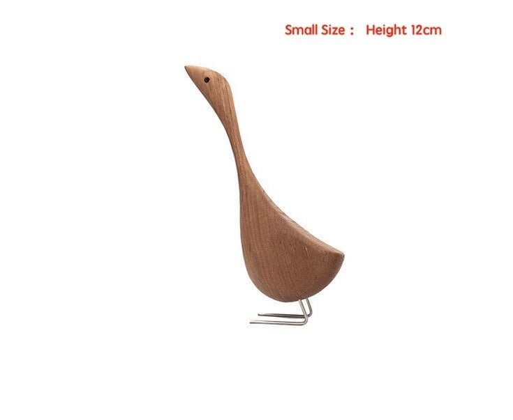 Scandinavian Denmark Solid Wood Goose Arrangement Log Carving Creative Teak Carving Animal Home Cabinet Table Decoration