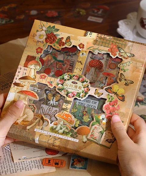 100 Pcs Vintage Forest Theme Stickers Gift Set-Himinee.com