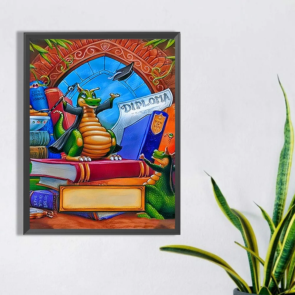 Diamond Painting - Full Round Drill - Green Dragon(30*40cm)