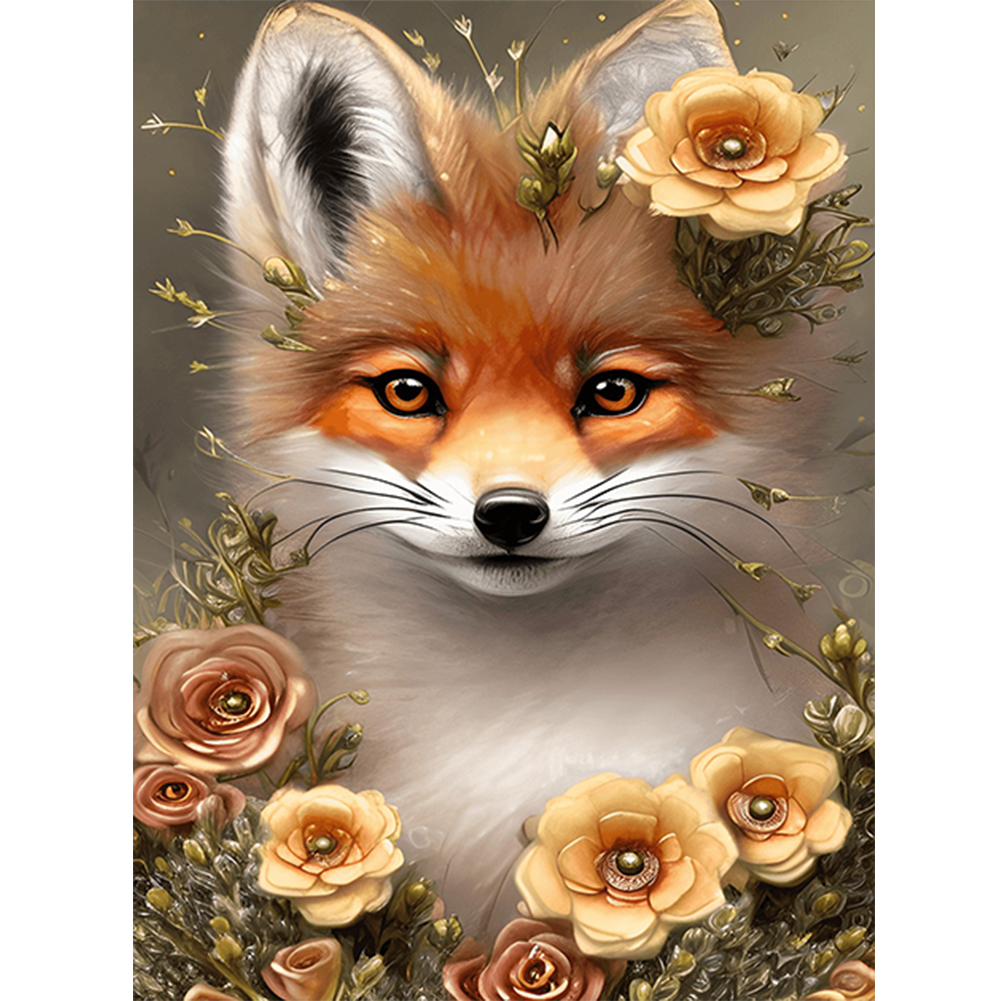 Aesthetic Floral Fox Diamond Painting 