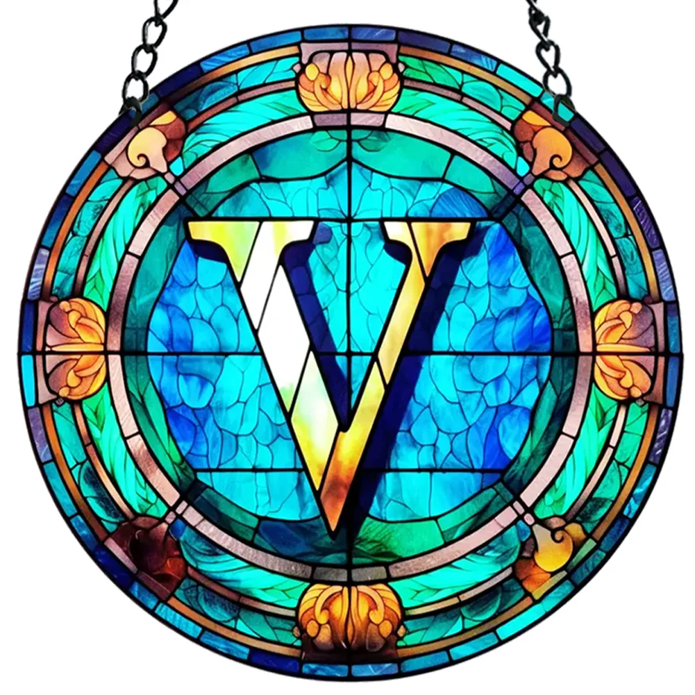 Acrylic Suncatcher Home Decoration Panel A-Z Letter Door Sign Hanging Decoration