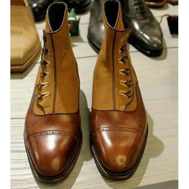 Men's Fall / Winter Roman Shoes Daily Boots Pu Brown