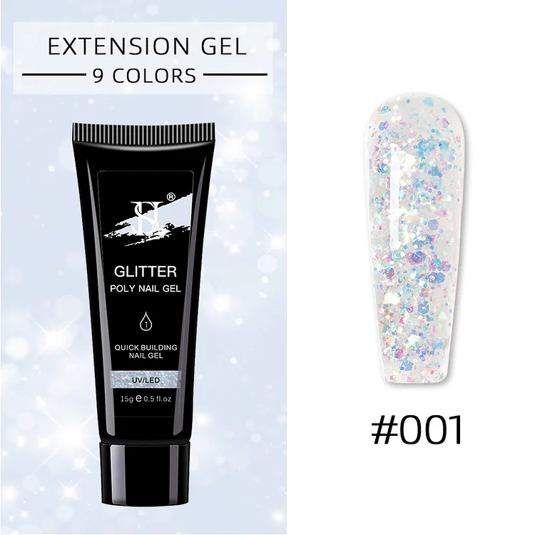 Glitter Poly Nail Extension Gel