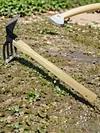 Mini Hoe and Cultivator with Wooden Handle Dual-purpose Hoe Garden Rake Tool