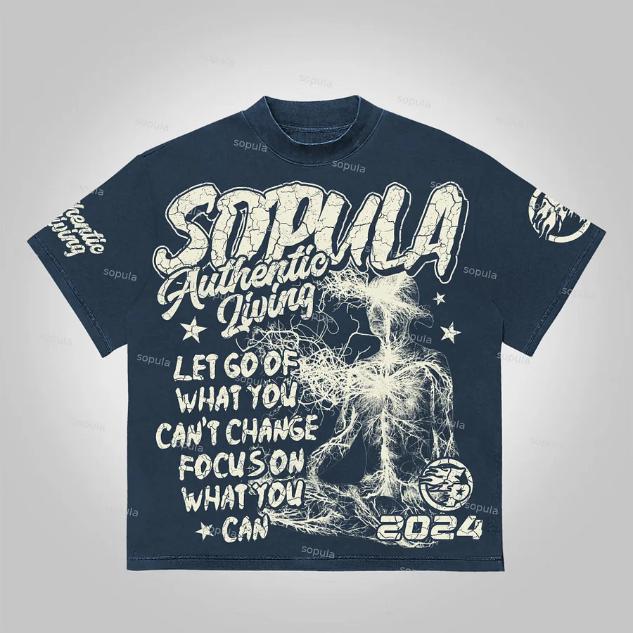 Sopula Studio Real Wise Vintage Print Pattern Cotton T-Shirt
