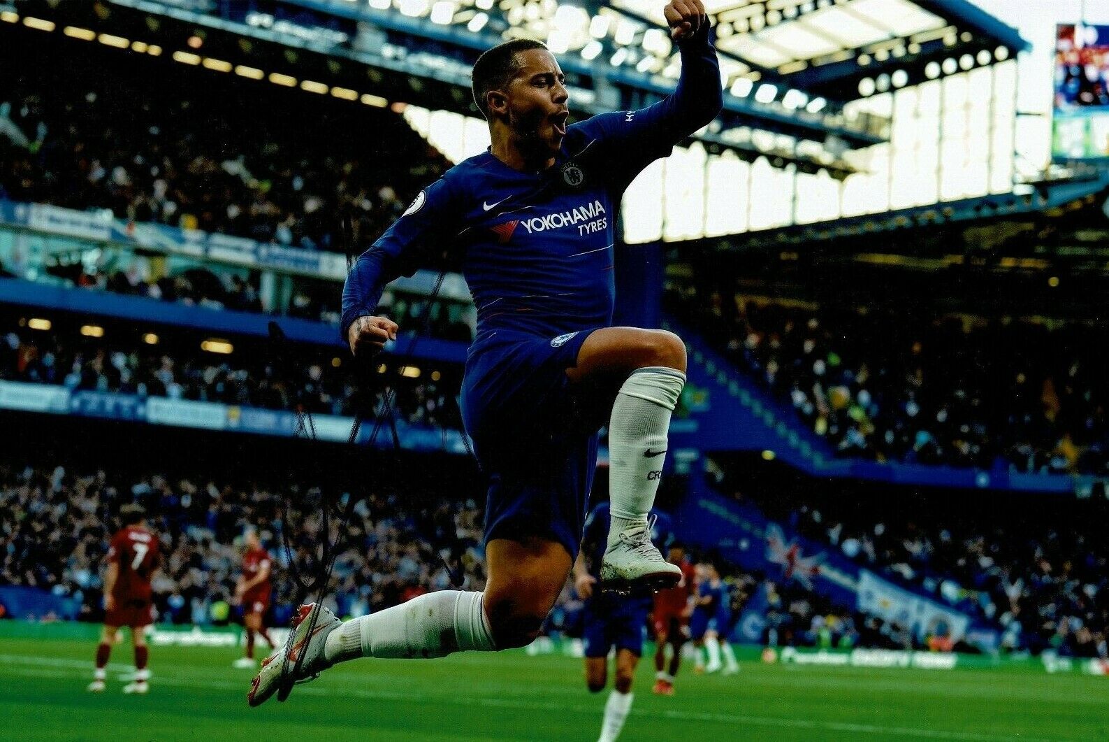 Eden Hazard Signed 12X8 Photo Poster painting Chelsea FC Autograph AFTAL COA (K)