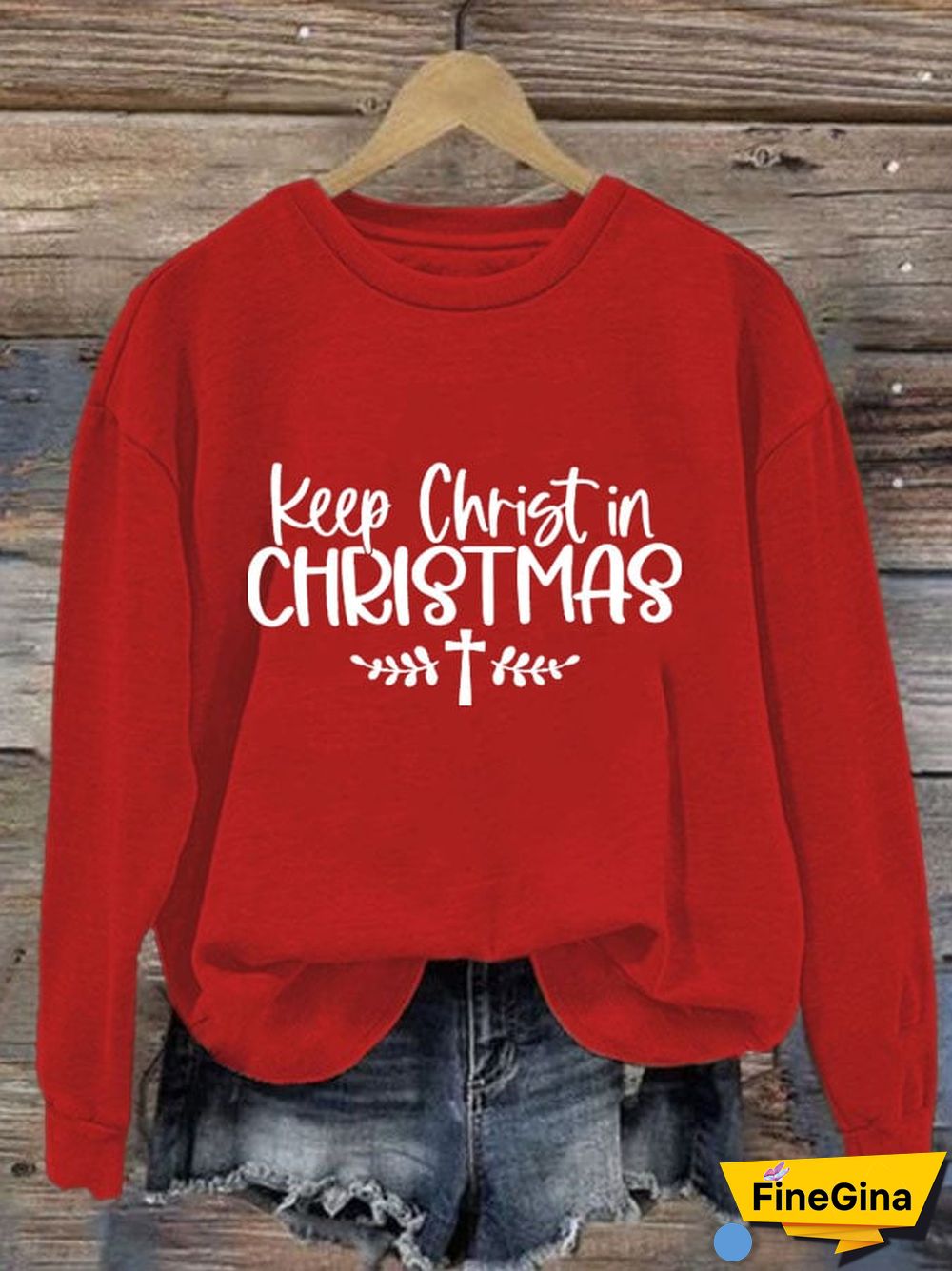 Women's Faith Christmas Print Casual Long Sleeve Sweatshirt