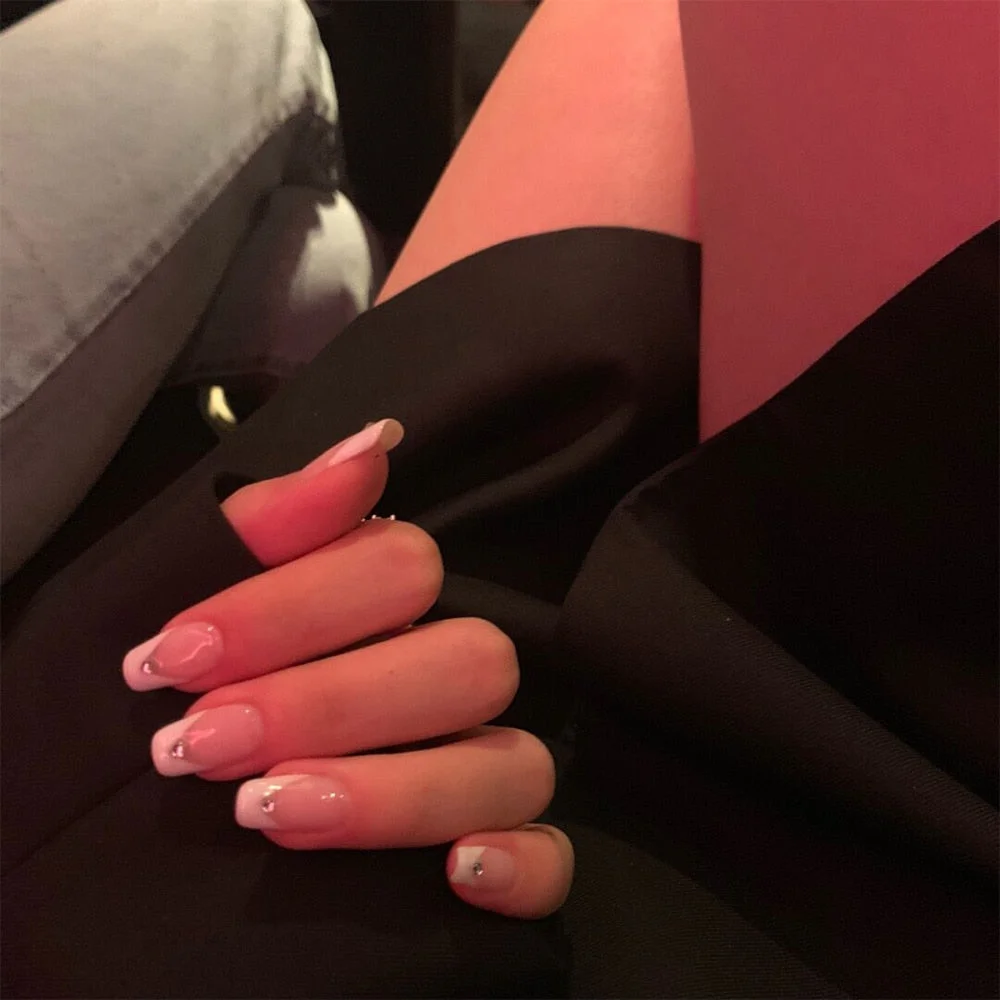 24pcs Detachable Taro Mud Purple Pearl False Nails Wearable Fake Nails Full Cover Nail Tips press on nails fake nail with design 515-1-Nail Inspo