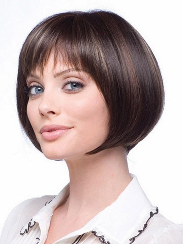 Olive Wigs Chin Length Bobs Cut Hair for Women | Synthetic Wig | Brown