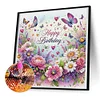 Diamond Painting-DIY Crystal Rhinestone Happy Birthday Flower