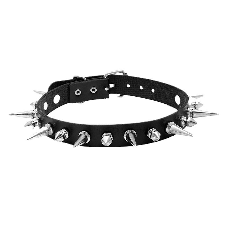 Spiked Sm Leather Collar 