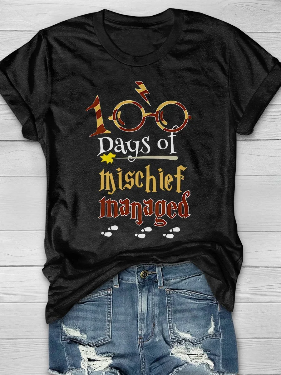 100 Days Of School Teacher Print Short Sleeve T-shirt