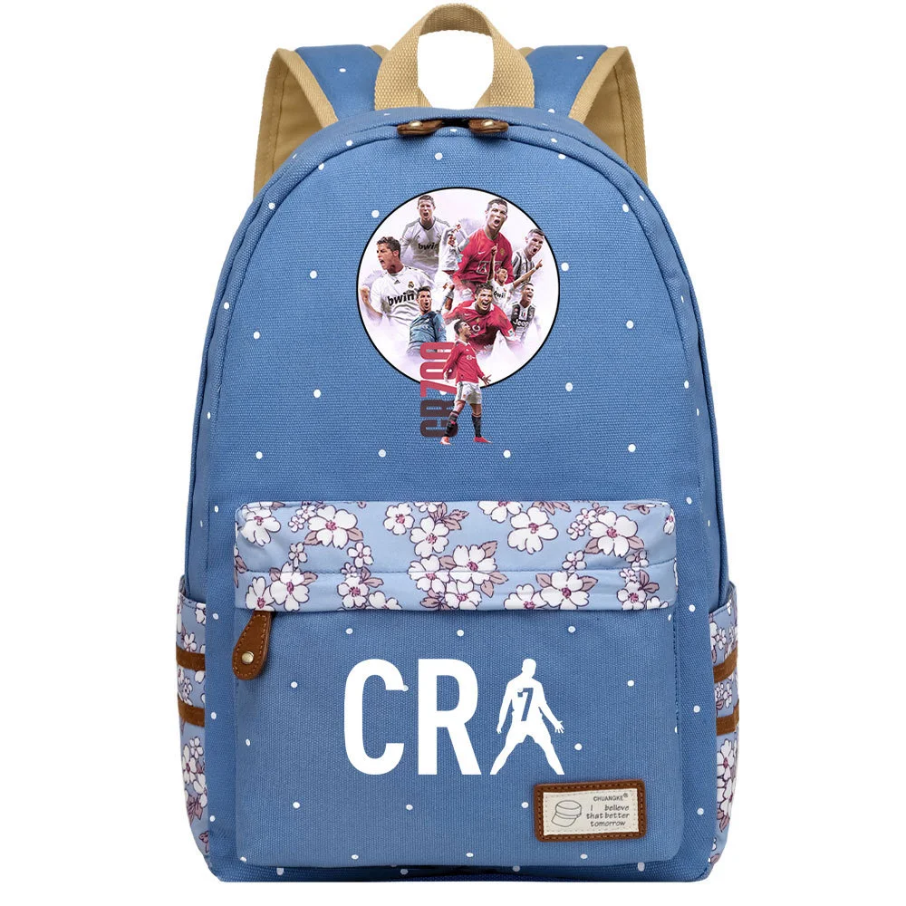 Buzzdaisy Cristiano Ronaldo Backpack - Stylish & Spacious Schoolbag with Double Side Pockets for Leisure Travel